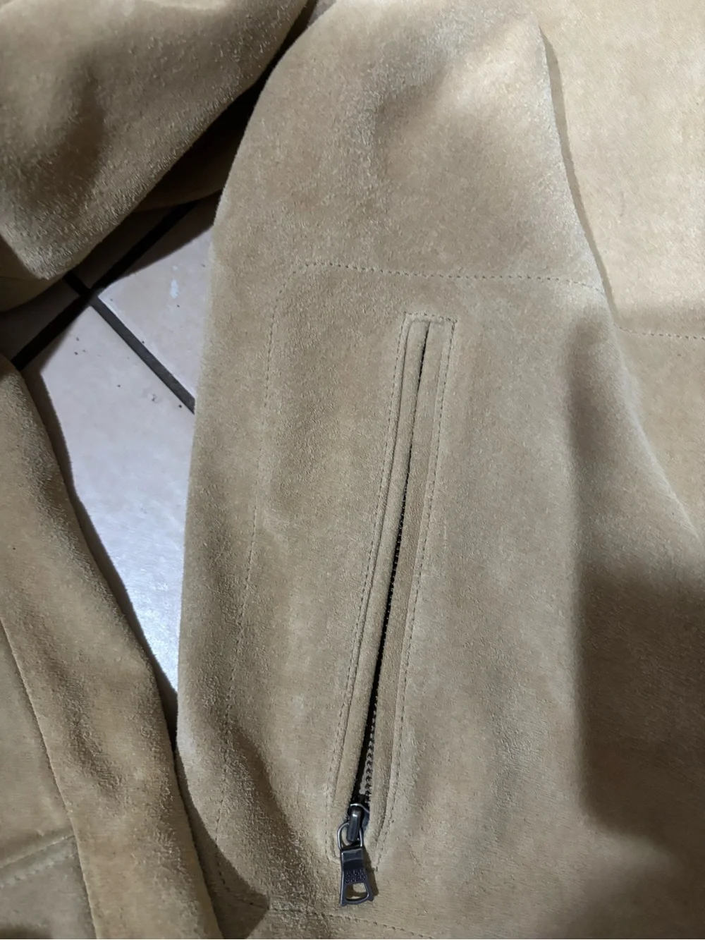Banana Republic Men's Tan Suede Zip Jacket
